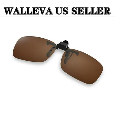 #ad New Walleva Polarized Brown Clip on Flip up Sunglasses Lenses