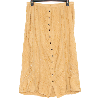#ad Adrian Karen Womens Skirt Vintage Button Maxi Embroidered Modest Plus Size 14 LB