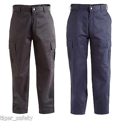 #ad Proforce Utility Combat Cargo Trousers Work Uniform Pants Black or Navy Blue