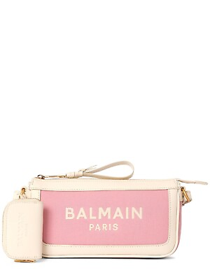 #ad Balmain B army Chain Pink White Canvas Crossbody Bag New SS24