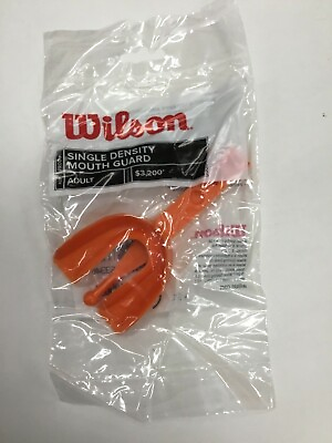 #ad Lot Of 12 Wilson Single Density With strap adult Mouth Guards Orange