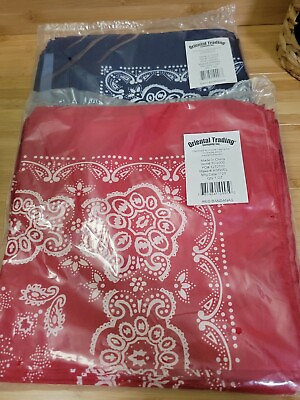 #ad 12PK X 2 Red amp; Blue BANDANNA COVER SCARVES HEADWRAP WESTERN 24 total
