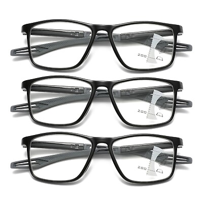 #ad 3PK Men Women Multifocus No Line Progressive Reading Glasses Multifocal Readers