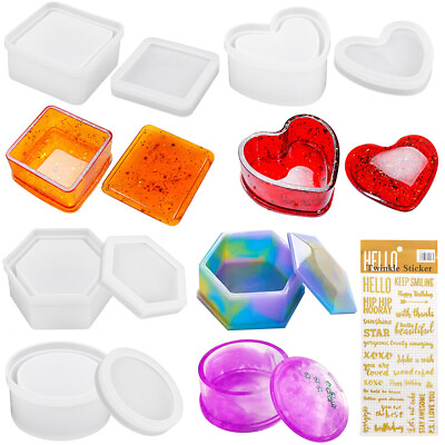 #ad Silicone Resin Mold Jewelry Storage Box Mould DIY Making Casting Epoxy Craft Kit