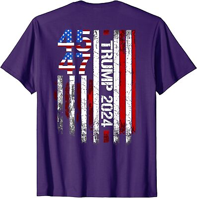 #ad 45 47 Trump 2024 American Flag Patriot Pride Cool Unisex T Shirt