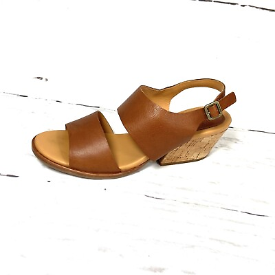 #ad Kork Ease Shoes Women’s 8B Brown Slingback Sandals Block Heel Buckle