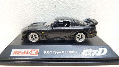 #ad 1 72 Real X Initial D MAZDA RX 7 Type R FD3S BLACK Kyoko diecast car model