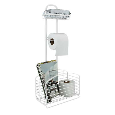 #ad Ellipse Collection Steel Adjustable 1 Shelf Bathroom Organizer in White