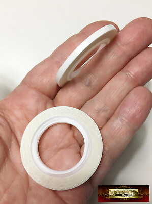 #ad M00865 White FS MOREZMORE Thin 3mm Miniature Metallic Adhesive Strip Tape Prop