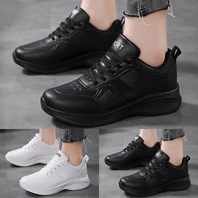 #ad Women Sports Shoes Fashionable New Pattern Simple Pure Color Leather Surface