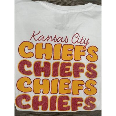 #ad NFL Kansas City Chiefs Team Apparel White Graphic Short Sleeve Pocket T Shirt XL