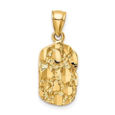 #ad 14k Yellow Gold Nugget Pendant For Womens Mens 2.3g $340.00
