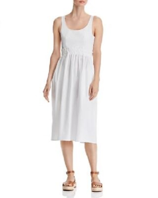 #ad Aqua Midi Dress White Summer Back Tie Dress SZ L NWT $39.20
