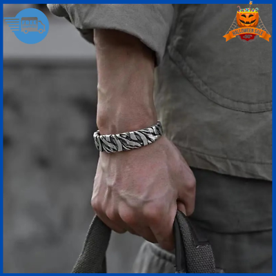 #ad New Sterling Silver Retro Twisted Open Wide Bracelet Bangle Men#x27;s Jewelry Gift