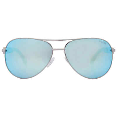 #ad Guess Blue Mirror Pilot Ladies Sunglasses GU7295 06X 60 GU7295 06X 60