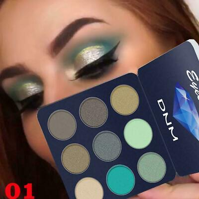 #ad 9 color Eyeshadow Palette Waterproof Pearlescent Matte Color Earth Party T9J8