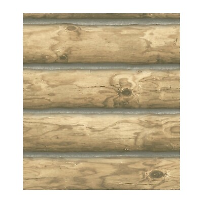 #ad Lake Forest Lodge Rustic 3 D Mountain Logs Cabin Sure Strip Wallpaper CH7977 $38.99