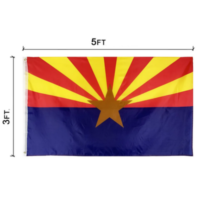#ad Arizona State Flag 3#x27; x 5#x27; 2 Sided Brass Rust Free Rings Nylon Fade Resistant