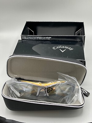 #ad NEW in Box Callaway Golf X Hot Sunglasses Grey Yellow