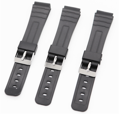 #ad 18mm Replacement Rubber Watch Strap Fits for Casio W800H SGW400 F91W F84 AE1200
