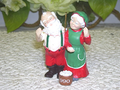 #ad Hallmark Ornament Mr and Mrs Claus 1990
