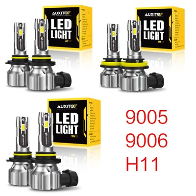#ad AUXITO Combo 90059006H11 LED Headlight Fog Light Kit High Low Beam Bulbs White