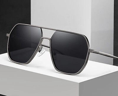 #ad Grey Frame Sunglasses Photochromic Polarized 100% UV Protection Antiglare