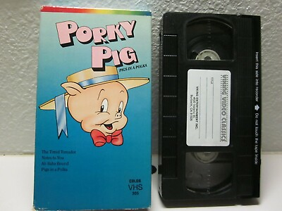 #ad Porky Pig Animated Cartoons Pigs in a Polka Vintage VHS Tape Vintage
