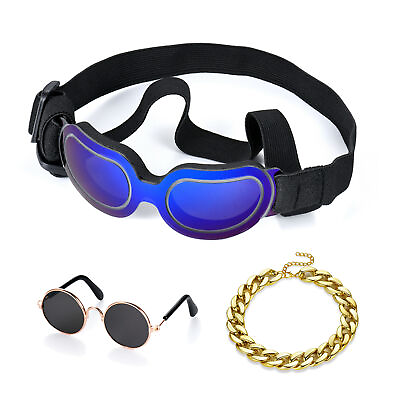 #ad 3Pcs Set Small Dog Goggles Sunglasses Bracelet for Pet Puppy Cat Eye Protection