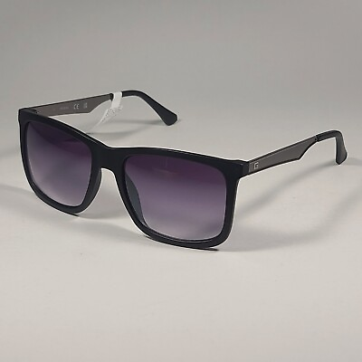 #ad Guess GF0171 02B Rectangular Sunglasses Gunmetal Matte Black Smoke Gradient