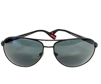 #ad Prada Sport SPS 51O 1BO 5Z1 Aviator Sunglasses Matte Black w Polarized READ
