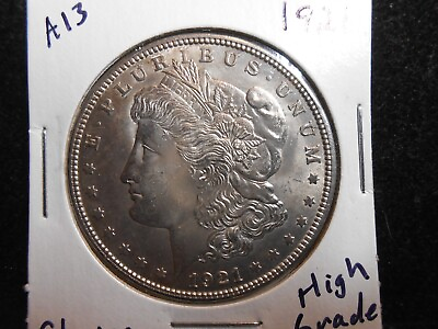 #ad 1921 Morgan Silver Dollar Ch. Bu Premium High Grade Coin a13