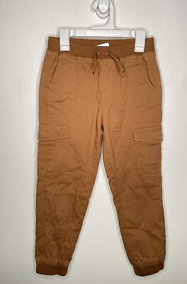 #ad Outdoor Kids Cargo Double Lined Jogger Pants Boys Size 8 Elastic Waist Brown