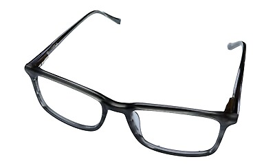 #ad Lucky Mens Ophthalmic Rectangle Grey Horn Plastic Frame. D804 48mm