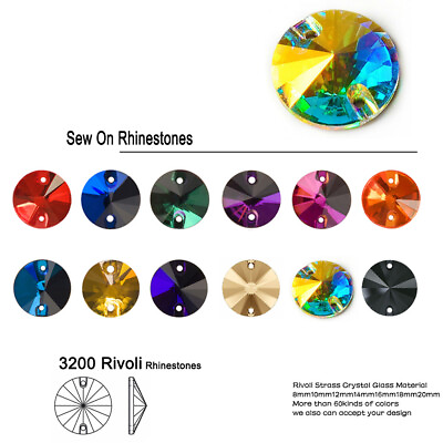 #ad Rivoli Glass Rhinestone Crystal Stone Applique Accessories Rhinestones Jewellery
