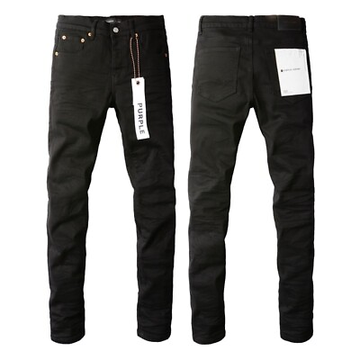 #ad Purple Brand Men#x27;s Black Jeans Ripped Knees NWT Street Style Fashion