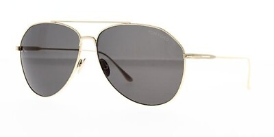 #ad Men#x27;s TOM FORD Cyrus Titanium Aviator Sunglasses TF747 28A Gold