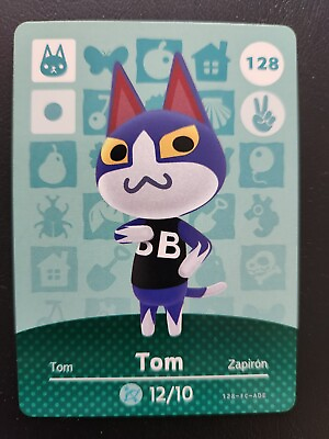 #ad Nintendo Animal Crossing Amiibo Card Series 2 #128 Tom Authentic Mint