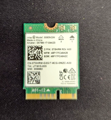 #ad Intel 9560NGW AC9560 Wireless WLAN WiFi Card 802.11ac NGFF 2.4G 5G Bluetooth