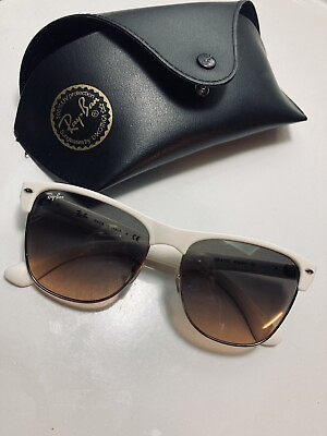 #ad White Ray Ban sunglasses With Case