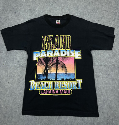 #ad Vintage Island Paradise Lahaina Maui Sun Sportswear T Shirt Men#x27;s Small 80#x27;s