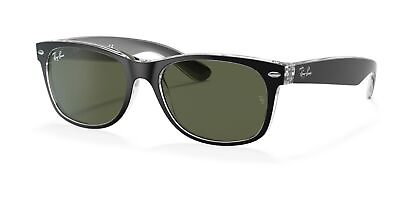 #ad #ad Ray Ban New Wayfarer Black Transparent 55mm Green G 15 Sunglasses RB2132 6052 55