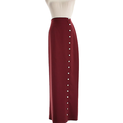 #ad Maison Rabih Kayrouz NWT Crystal Embellished Maxi Skirt 38 US 6 Madere Burgundy