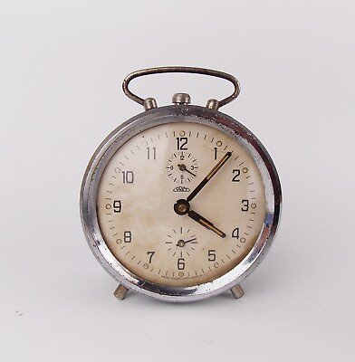 #ad Vintage 1960s Alarm clock PRIM Czechoslovakia Retro Old Desk table watch decor
