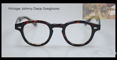 #ad Johnny Depp eyeglasses men#x27;s solid acetate tortoise glasses womens oval eyewear