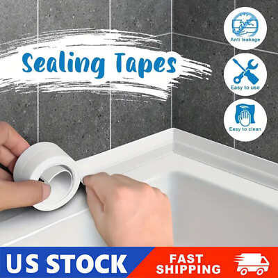#ad 10.5FT PVC Self Adhesive Caulk Sealing Strip Tape For Kitchen Wall Sink Toilet