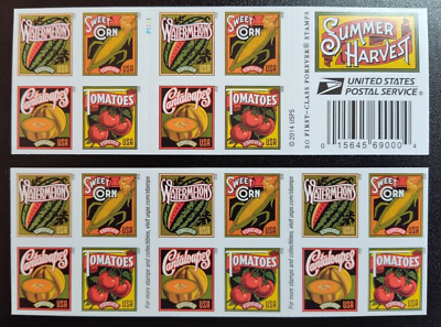 #ad SUMMER HARVEST Booklet of 20 Forever Stamps MNH #5007b