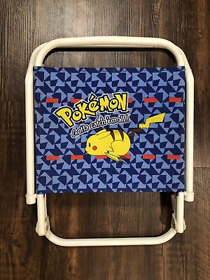 #ad Vintage 1990s Pokémon Lawn Chair Beach Chair Kids Pokemon Pikachu Foldable