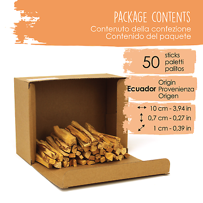 #ad 50 Palo Santo sticks wood Natural Incense stick Bulk Organic Scented Ecuador