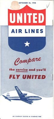 #ad United Air Lines timetable 1948 09 26